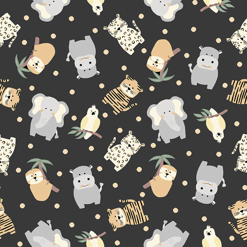 890-94 Charcoal - Tossed Jungle Animals || Into the Jungle