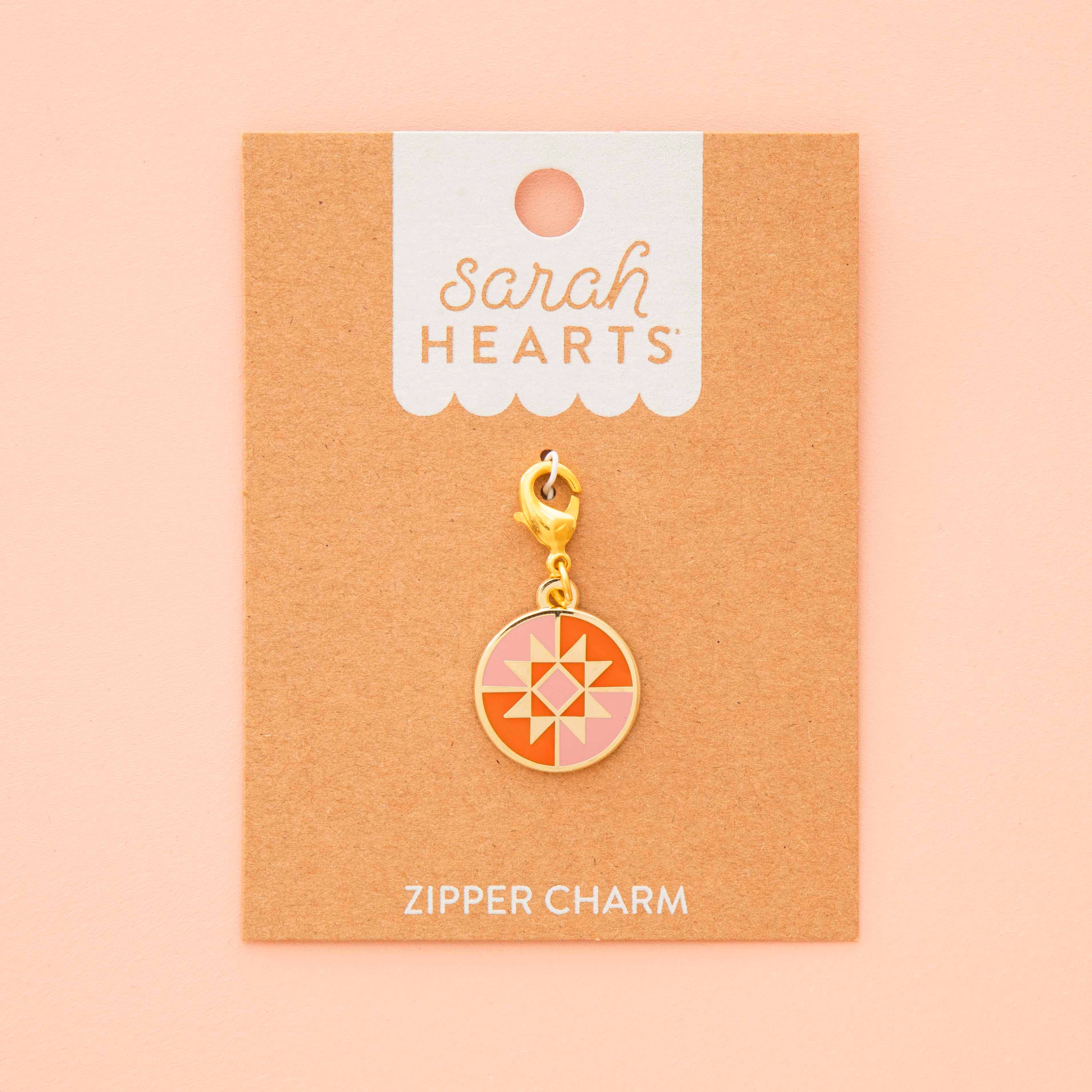 Round Quilt Star Removable Zipper Charm