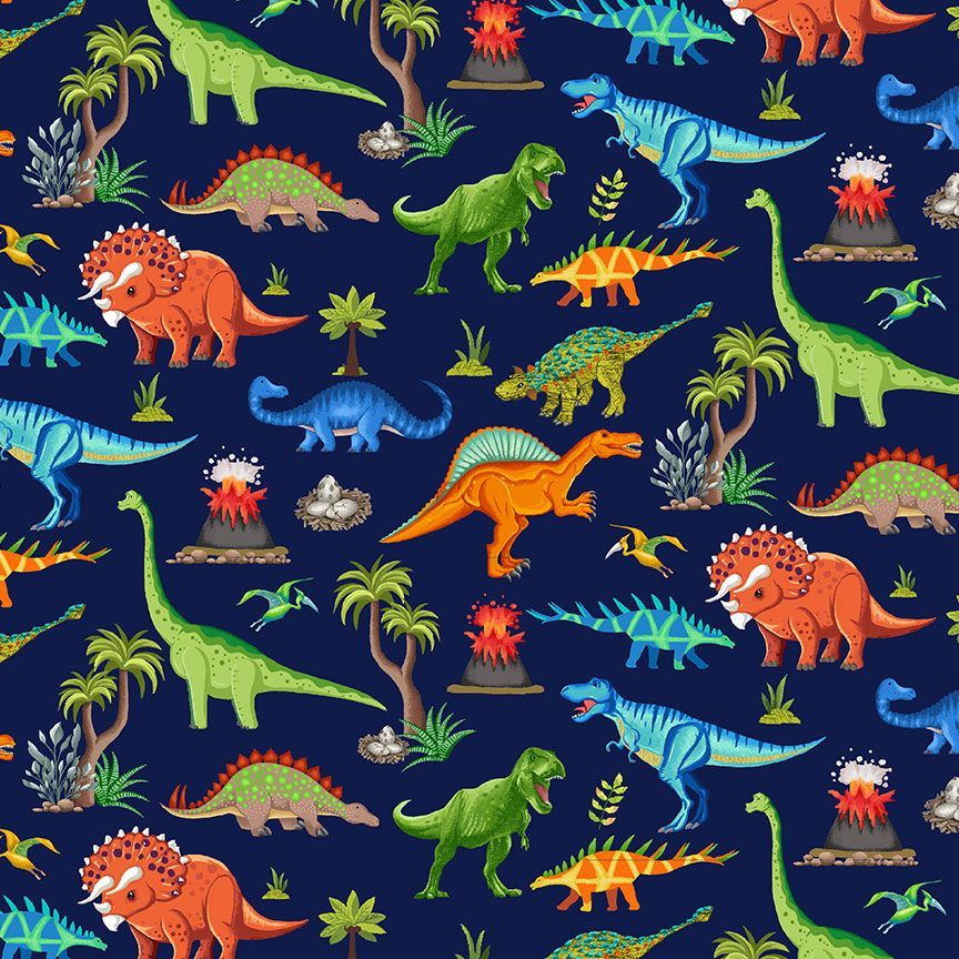 DINO-CD3846 NAVY Dinosaurs Scenic