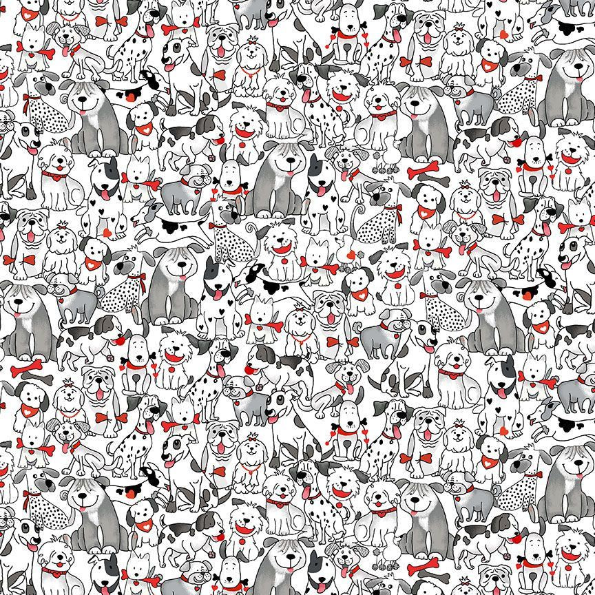 DOG-CD3845 WHITE || SMILING DOGS