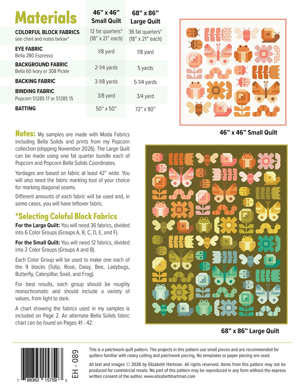 EH 089 Busy Backyard Quilt Pattern
