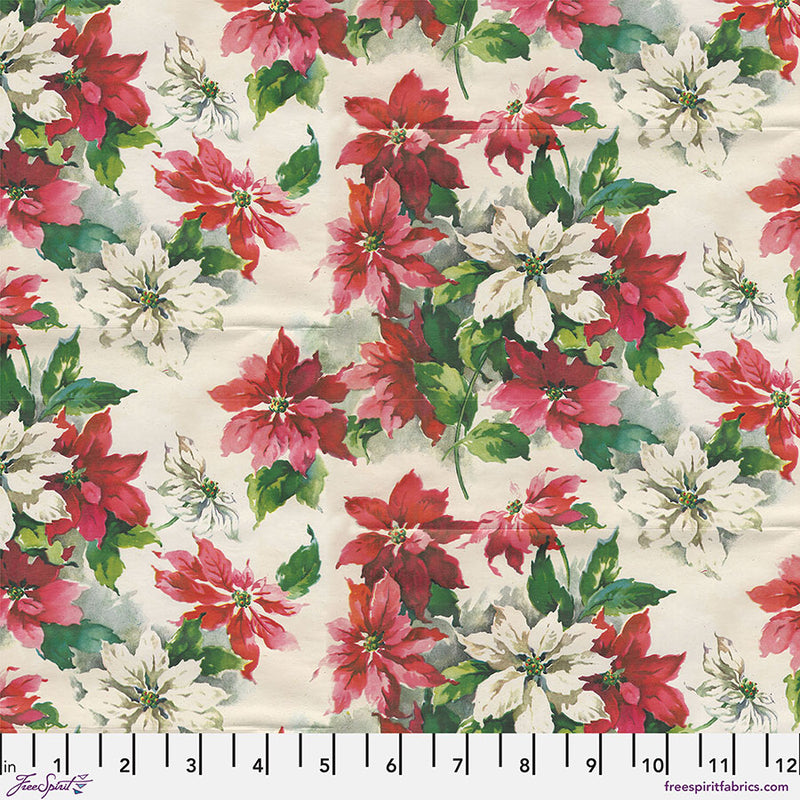 FNTH011.MULTI Poinsettia Print Flannel - Multi