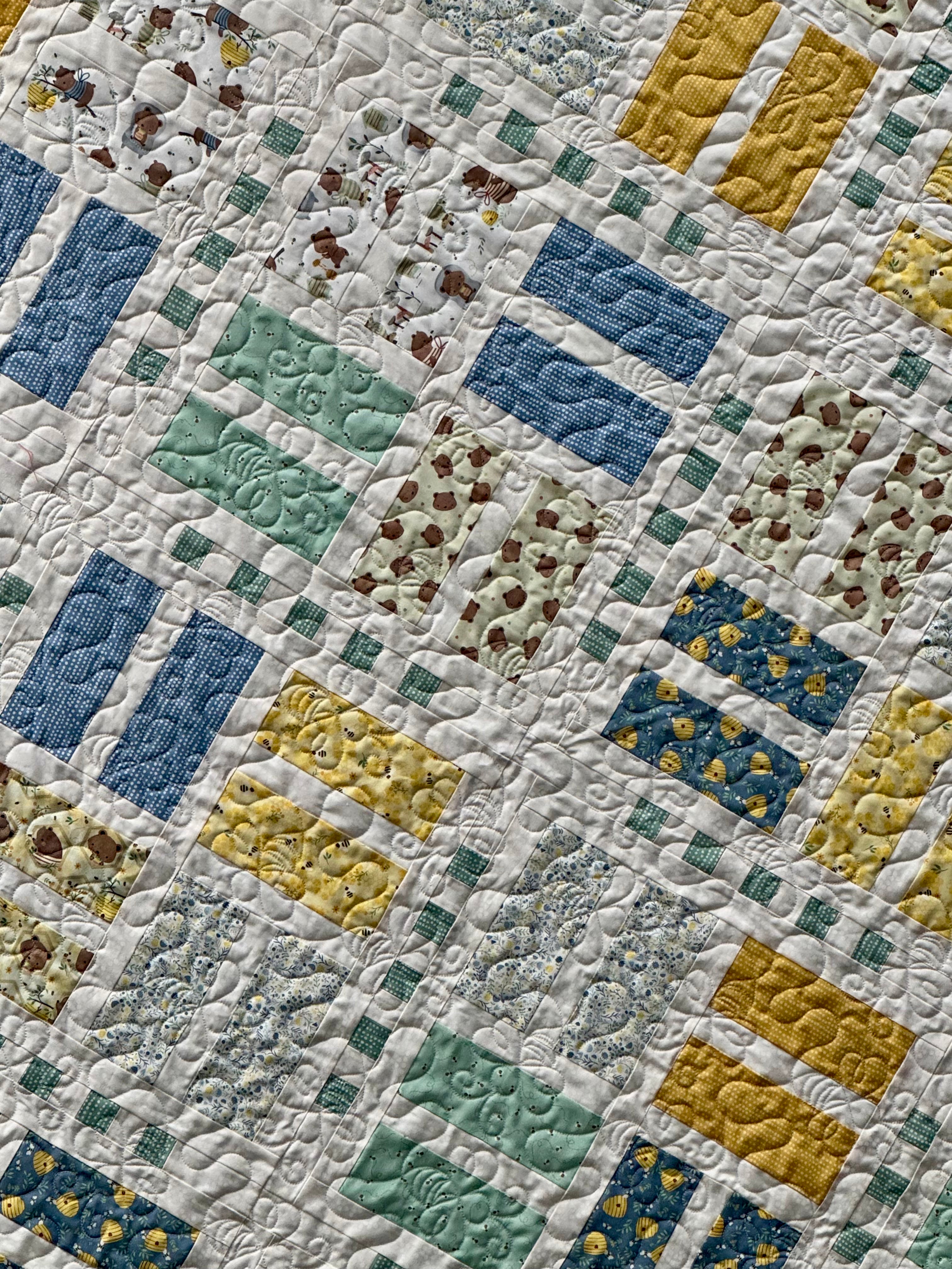 Weavers Cottage Quilt Kit featuring Honey Bear