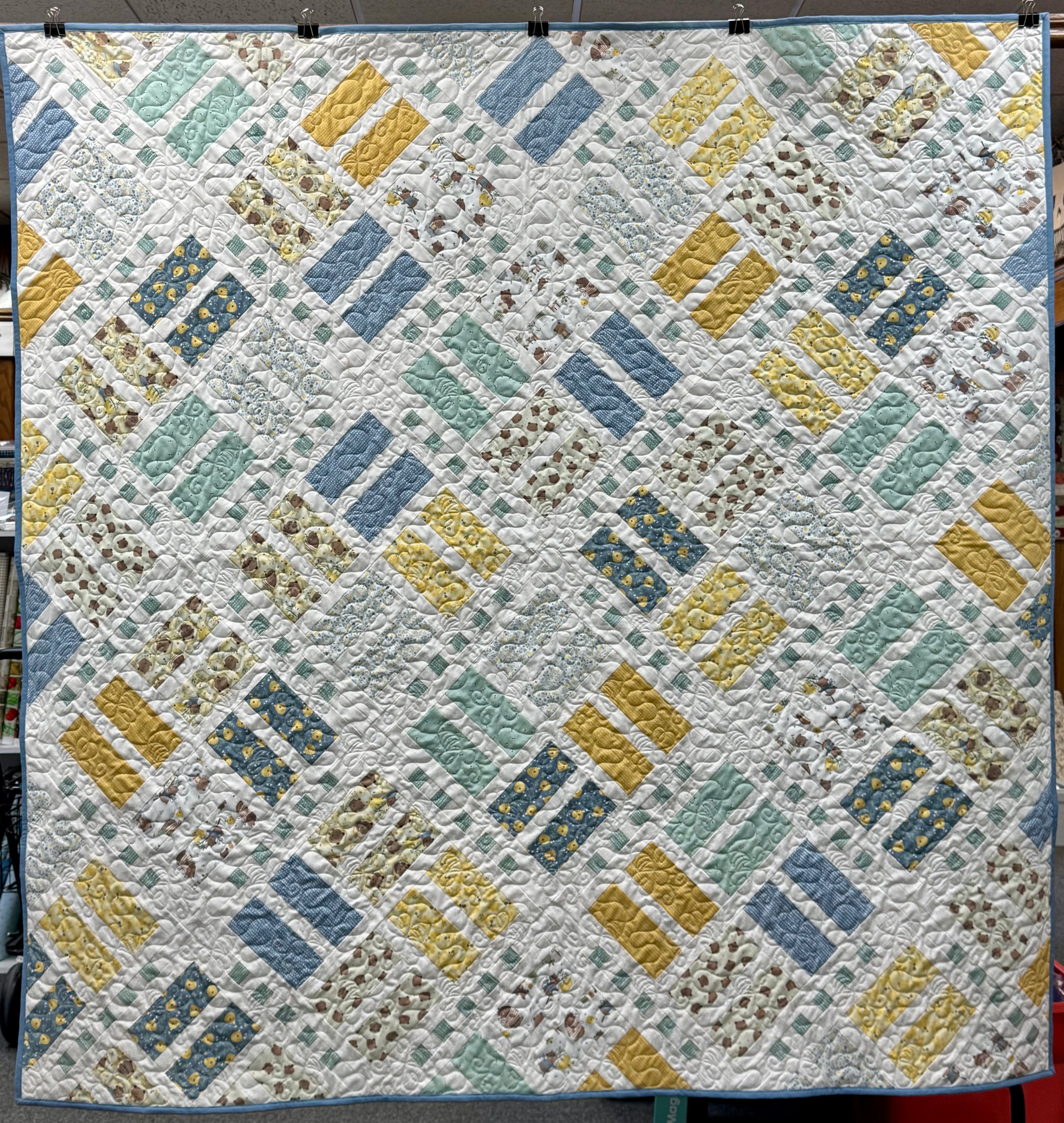 Weavers Cottage Quilt Kit featuring Honey Bear