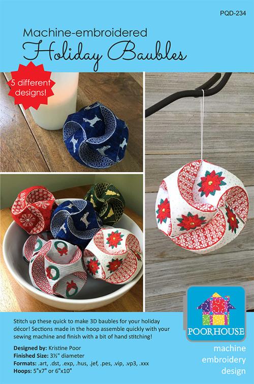 PQD 234 Holiday Baubles - Machine Embroidery