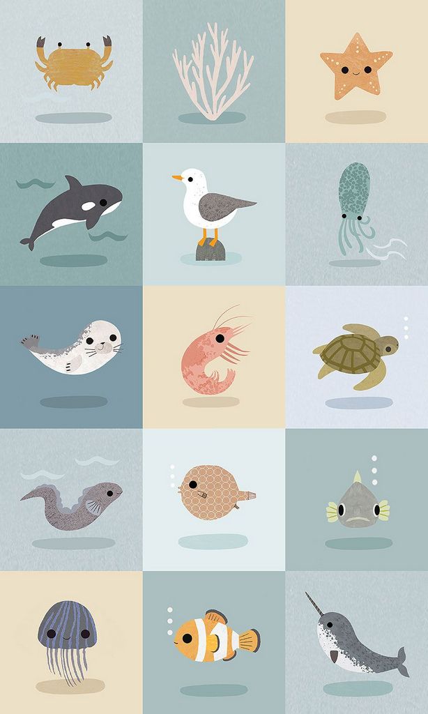 PSTELLA-DLT3406 MULTI || 24" Wide Panel || Beyond the Sea