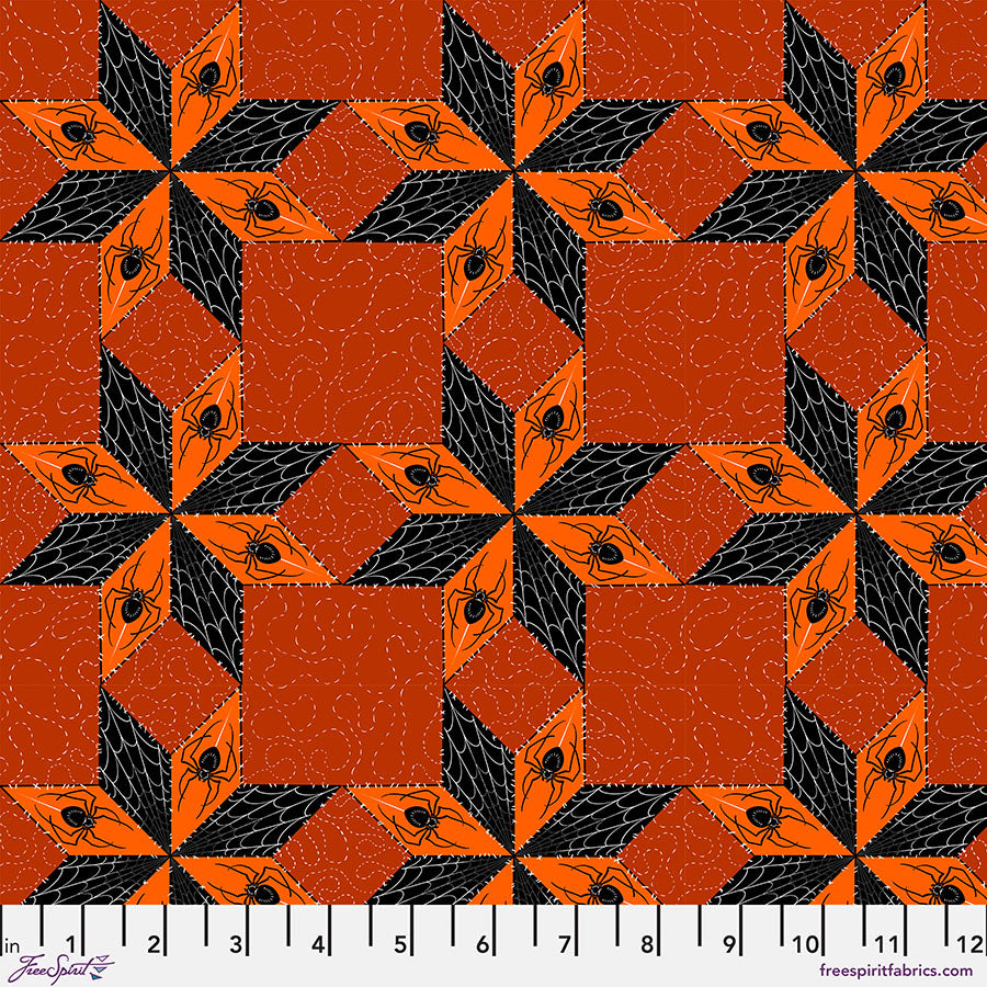 PWRH117.ORANGE Stars and Spiders - Orange|| Costumes & Cobwebs