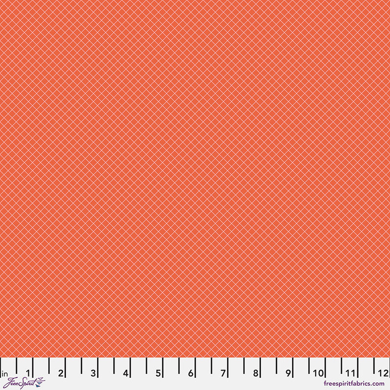 PWTP255.SALMON On the Grid - Salmon || Tula Pink True Colors