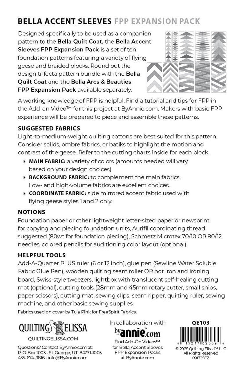 Bella Accent Sleeves - FPP Expansion Pack (for Bella Quilted Coat) # QE103