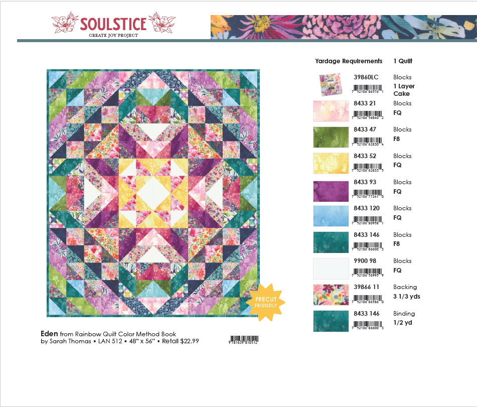 LAN 512 Rainbow Quilt Color Method