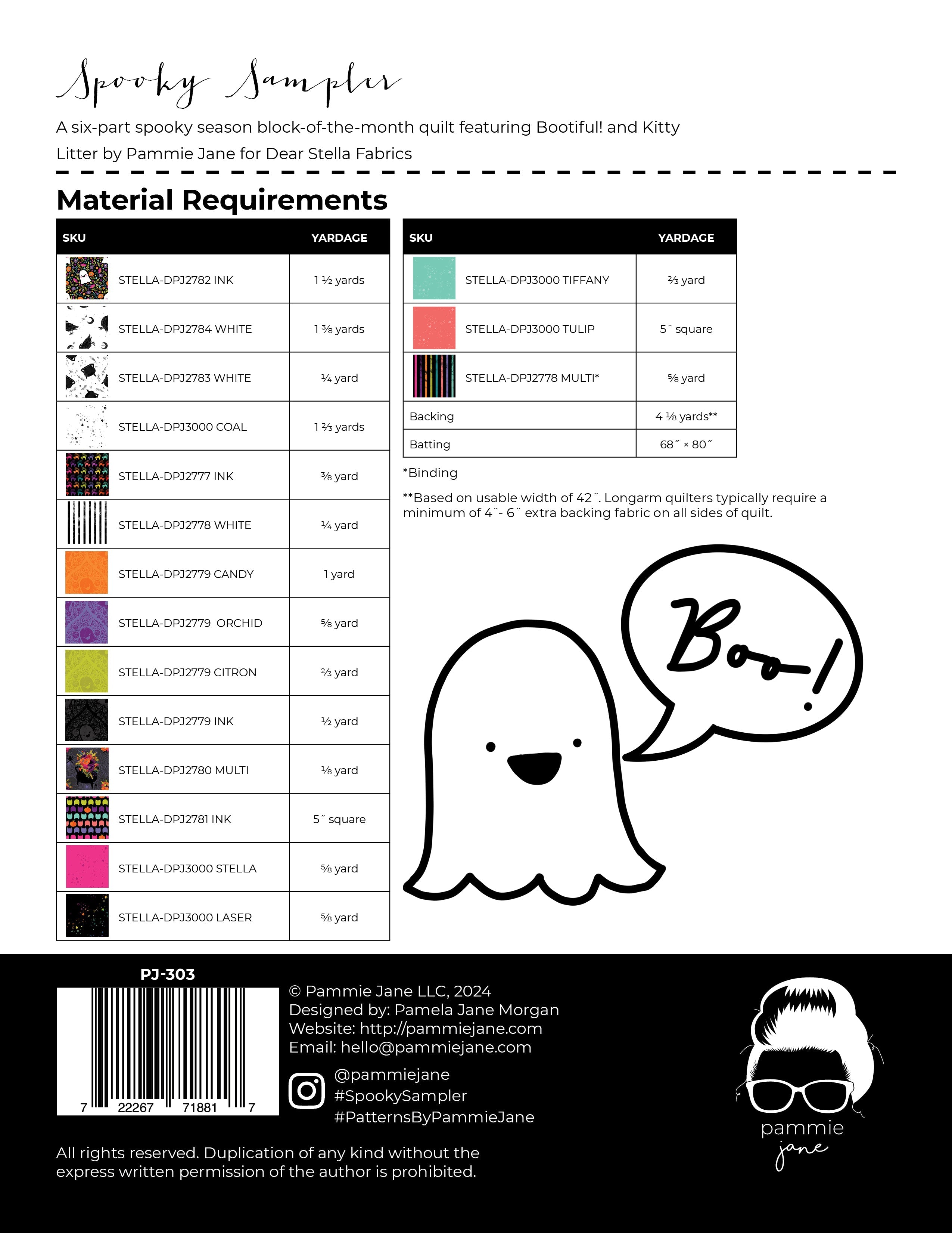 Spooky Sampler #303 - Pammie Jane
