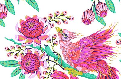Tula Pink Hot Wings XL Block Project Bag – 20" x 20" – Legendary 20th Anniversary Collection