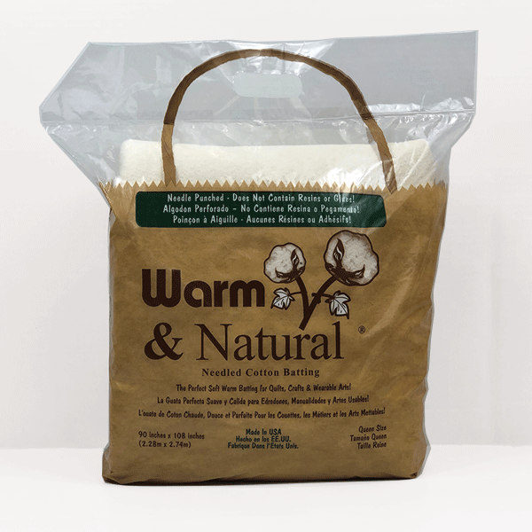 Warm & Natural Needled Cotton Batting Queen Package 90 x 108