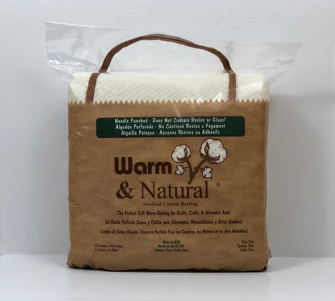 Warm & Natural Needled Cotton Batting Twin Package 72 x 90