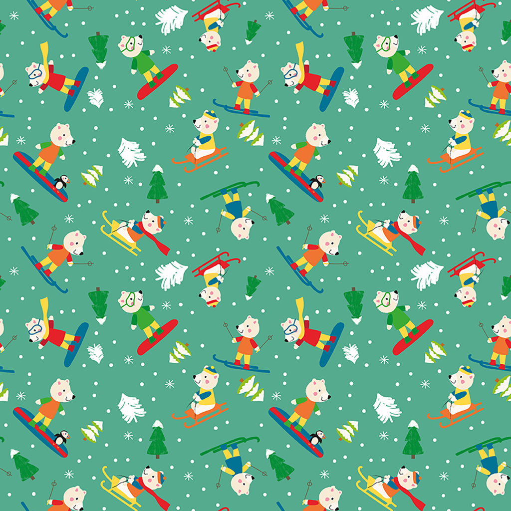 Snow Fun - Y3594-111 Dark Mint - Polar Bears