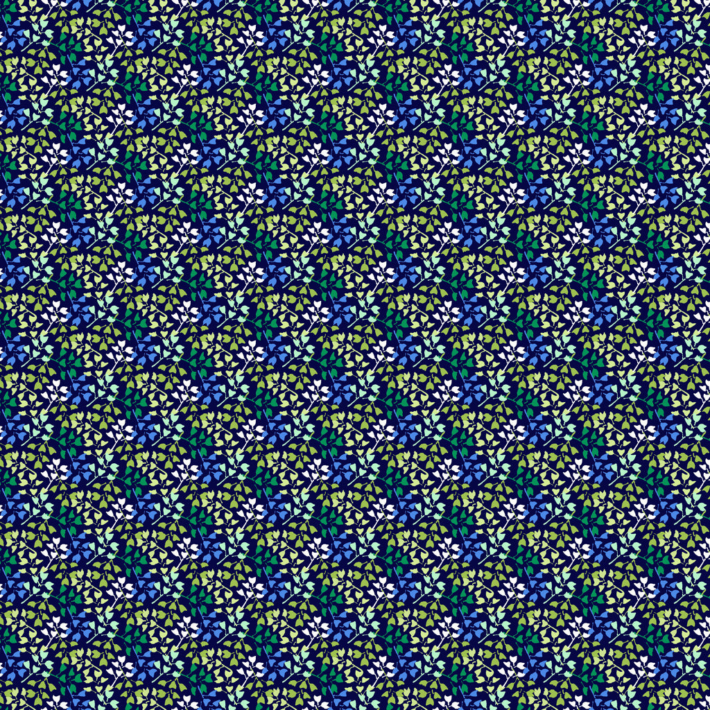 Margot - Y3665-53 Navy Blue - Leaves