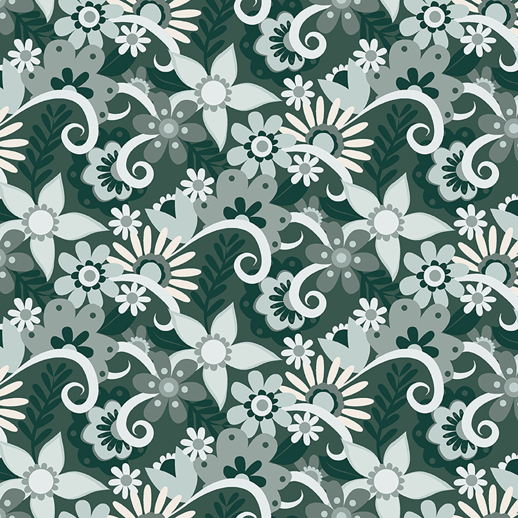 Little Goldi - Y3669-105 Dark Teal - Floral
