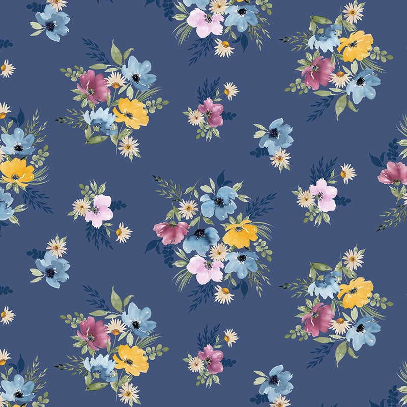 Violetta - Y4318-88 Denim - Tossed Flowers