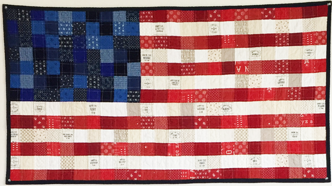 Scrappy American Flag Pattern - PRINTED