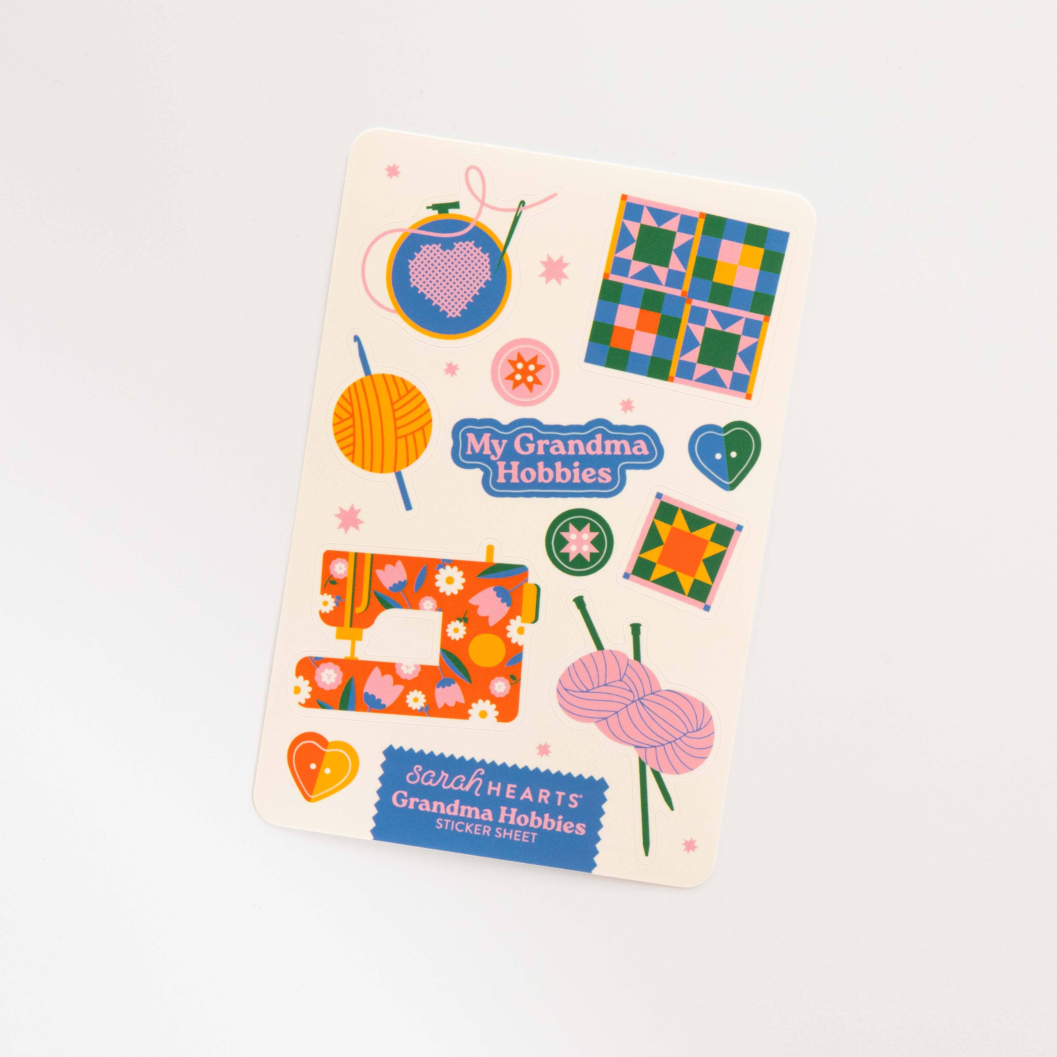 Grandma Hobbies Sticker Sheet