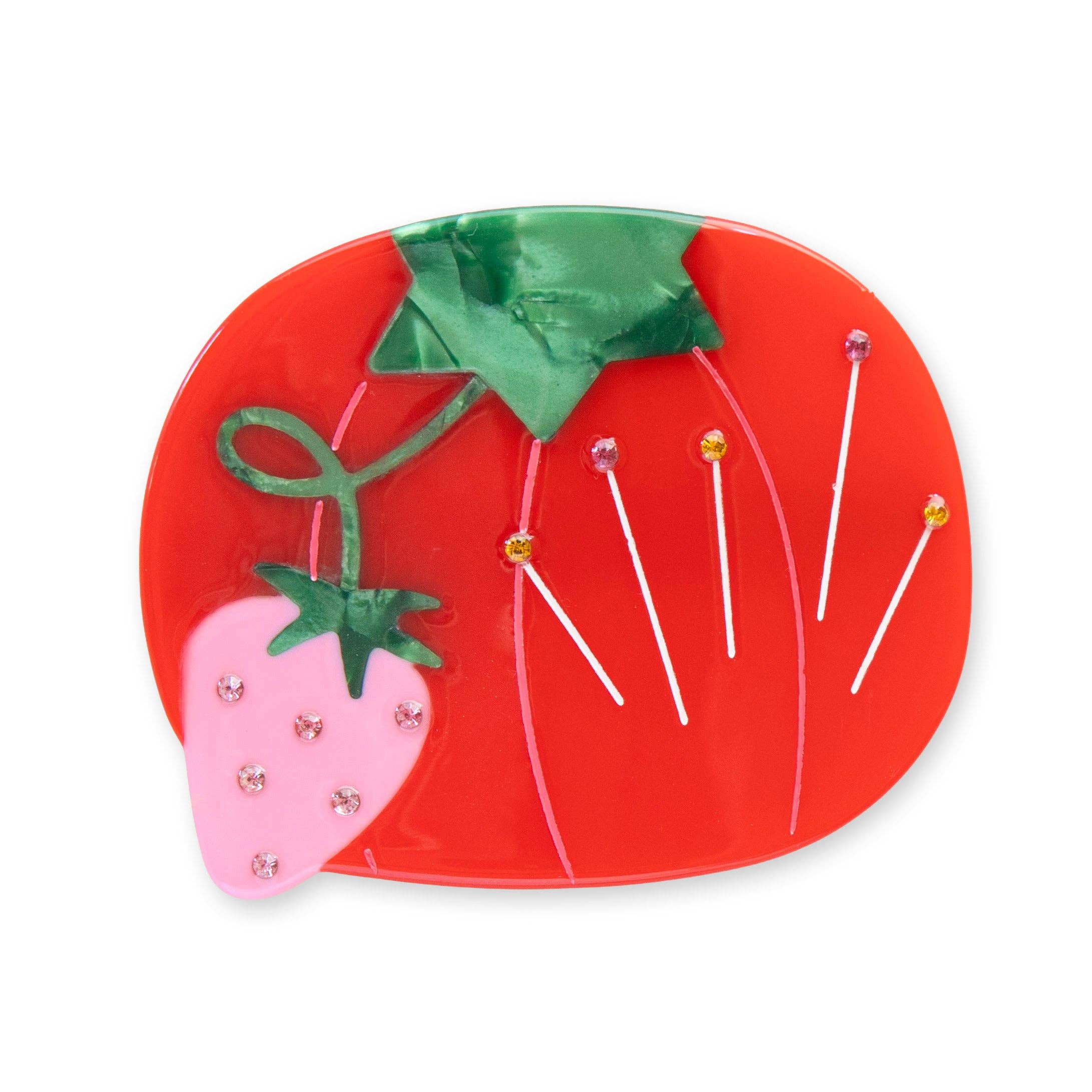 Tomato Pincushion French Barrette Hair Clip