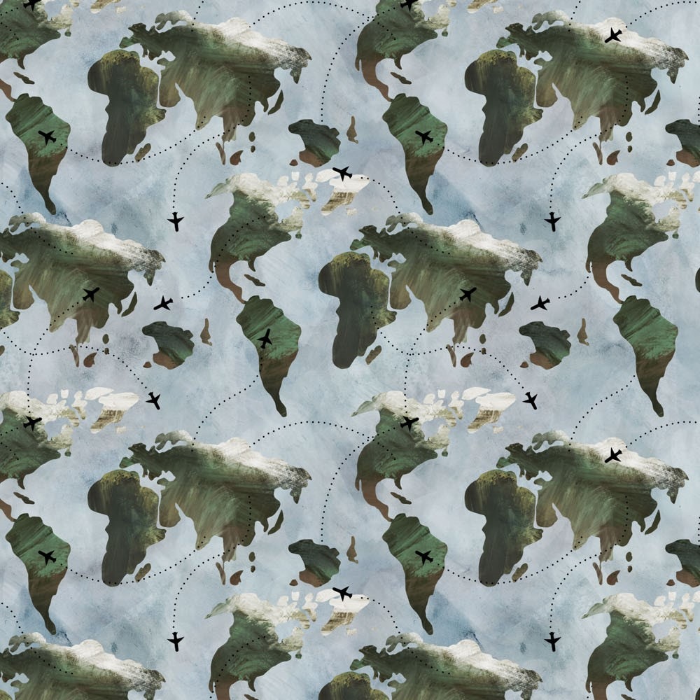 90785-40 Blue World Map