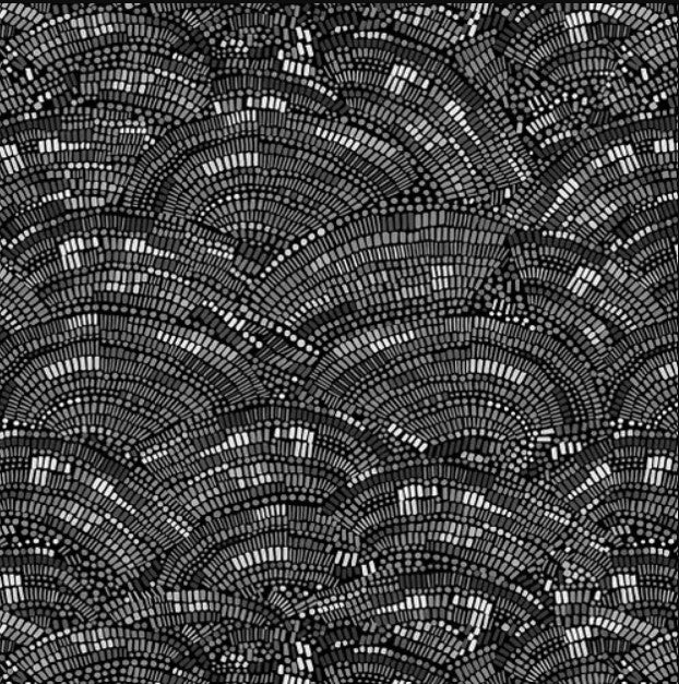 6864-99 Black/Charcoal || Mosaic || Wide Backing