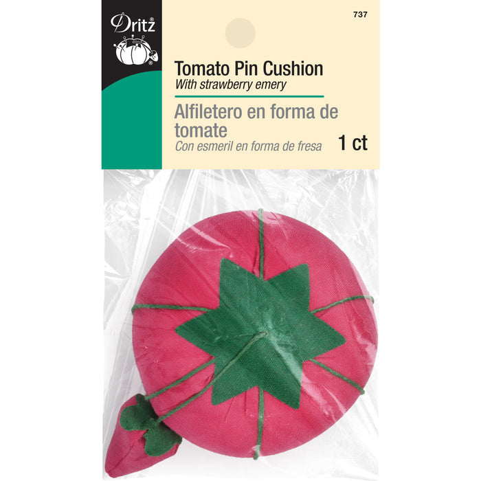 737 - Tomato Pin Cushion with Strawberry Emery, Assorted Colors