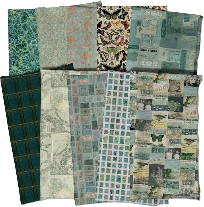 Tim Holtz Palette Teal Fat Eighth Pack