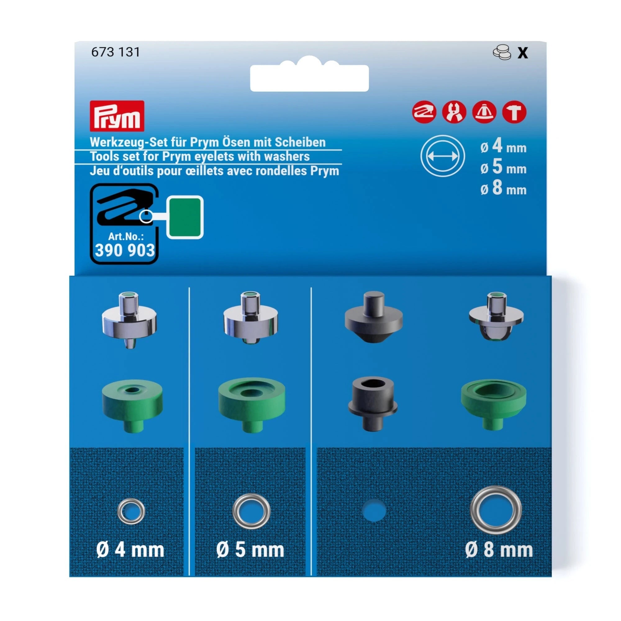VARIO Tools set Eyelets 4-5-8 mm