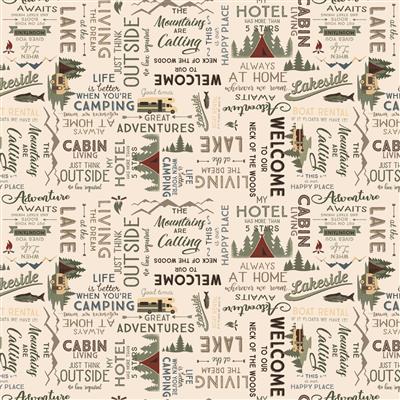 Living The Dream Flannel - Y4536-11 Light Khaki - Words