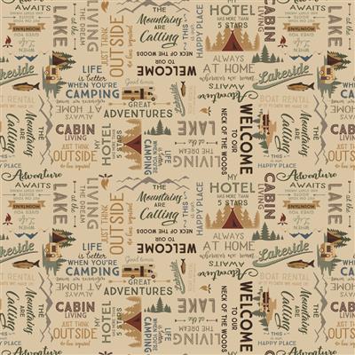 Living The Dream Flannel - Y4536-64 Light Caramel - Words