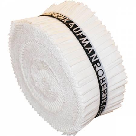 2-1/2in Strips Roll Up Kona Solids White Colorway 40pcs