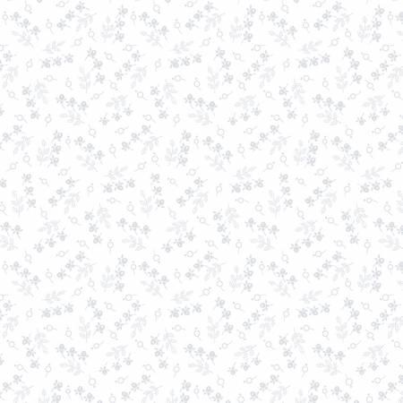 395-01W Quilters Flour IV White on White Small Buds