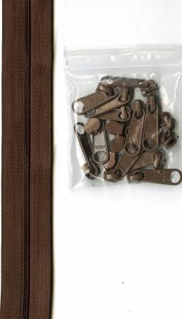 4 Yards - Zipper by the Yard - Seal Brown
