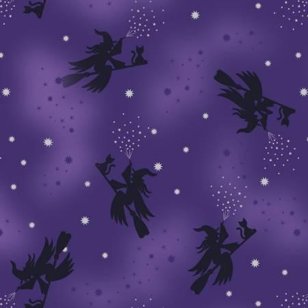 A722-2 Cast A Spell Flying Witches on Purple