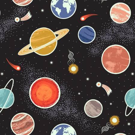 A736-3 Space Glow Planets on Black