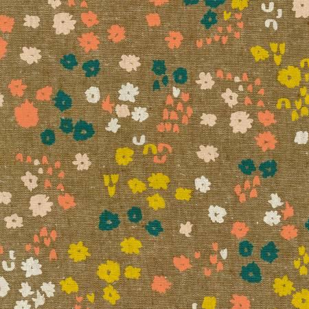 AFH-21884-175 Flowers Nutmeg Cotton Linen