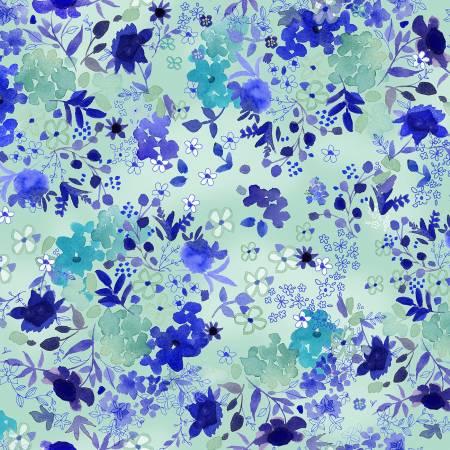 Blue Meadow - Y3930-100 - Light Turquoise Digital Garden