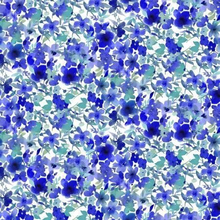 Blue Meadow - Y3931-1 - White Digital Flower Fancy