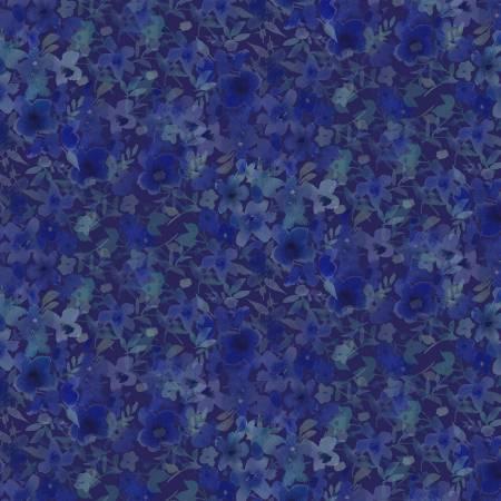Blue Meadow - Y3931-28 - Dark Purple Digital Flower Fan