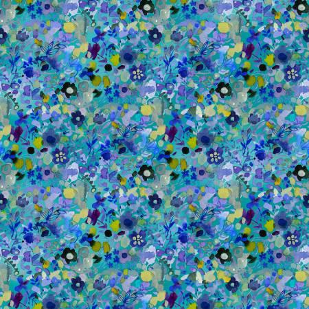 Blue Meadow - Y3934-34 - Dark Aqua Digital Garden Delig