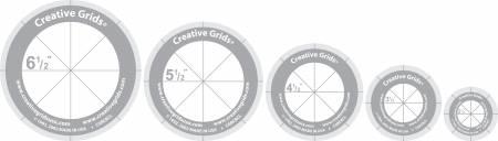 CGRCRCL - Creative Grids Quilt Ruler Circles (5 Discs with Grips) Quilt Rulers