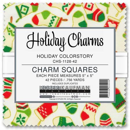 CHS-1128-42 5in Squares Holiday Charms 42p