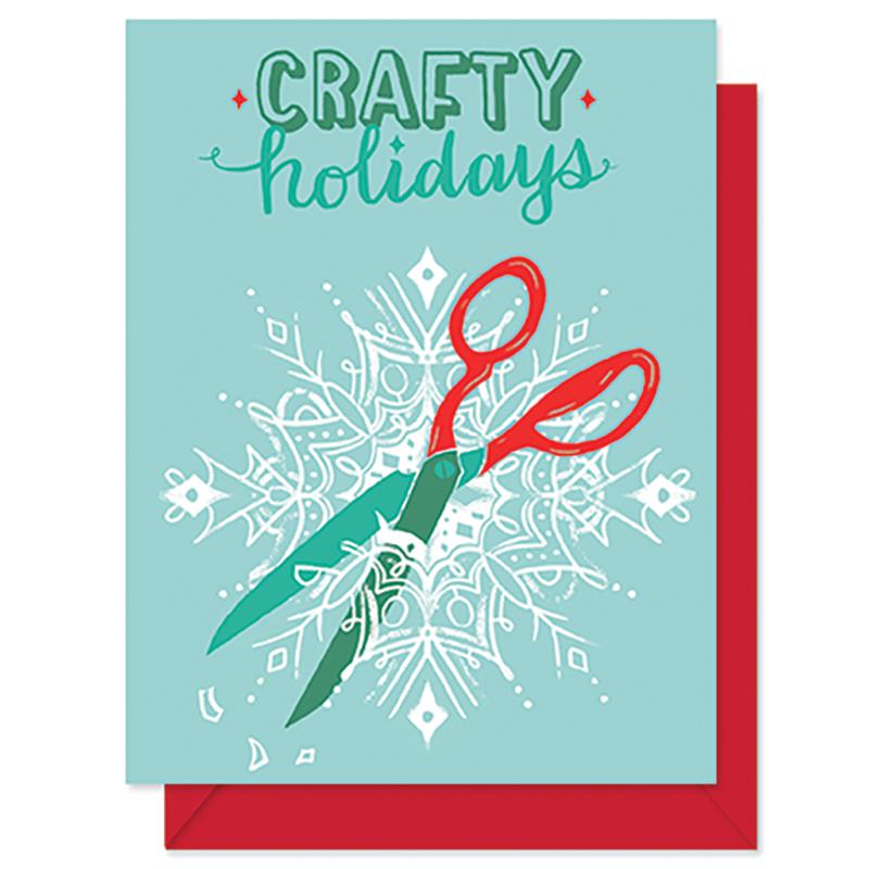 Crafty Holidays Scissors - Greeting Card