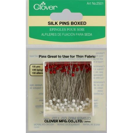 2501-Silk Pins With Glass Heads