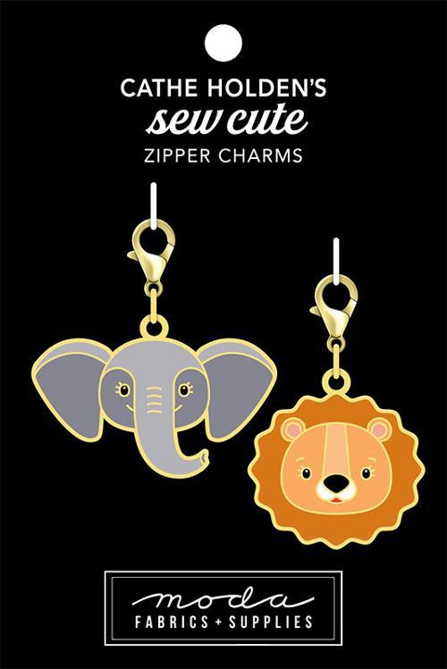 Elephant Lion Zipper Pulls 2c