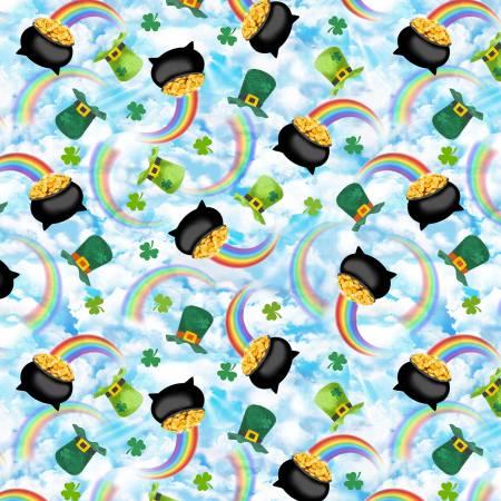 GAIL-CD2381-BLUE Pot of Gold & Rainbows