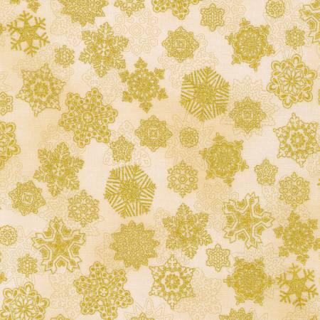 HF Snow Flower - Snowflakes Cream w/Metallic - SRKM-21603-84