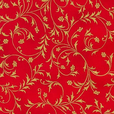 HF Snow Flower - Swirls Crimson w/Metallic - SRKM-21600-91